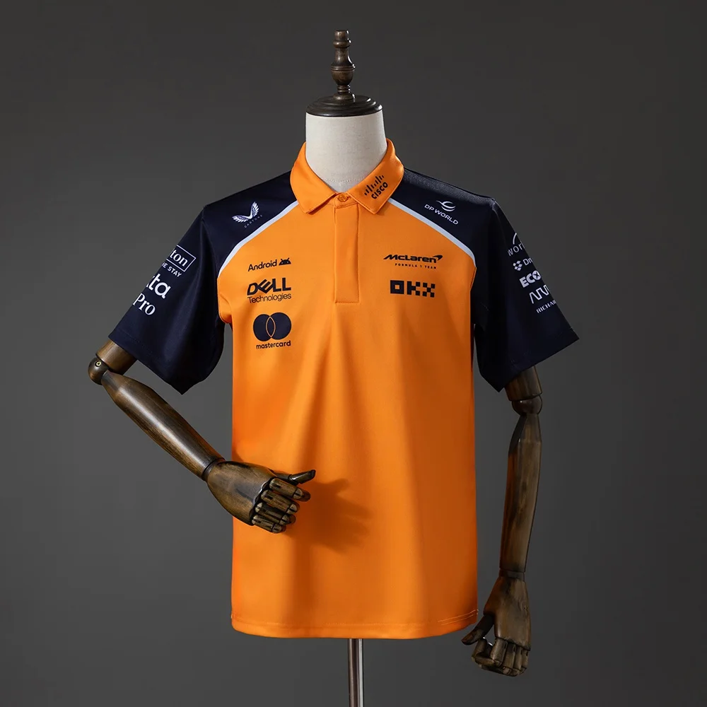 McLaren F1 Team 2025 Orange And Black Polo Shirt S-2xl